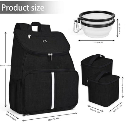 1 Pc Pet Travel Bag Dog Cat Supplies Backpack, Water-Resistent Diapers Food Travel Tote Backpacks Weekend Bags Accessories Set 