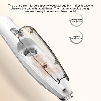 Cordless Dog Hair Trimmer with Vacuum Suction - Rechargeable, Low Noise Electric Groomer for Effortless Pet Grooming