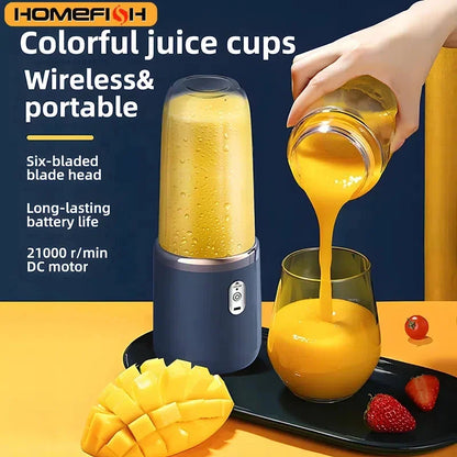 Portable Electric 400ml 6 Blades Juice Blender For Fresh Juice Smoothie