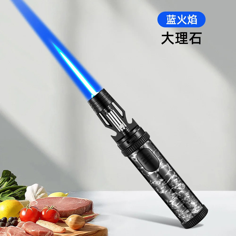 BBQ Barbecue Powerful Metal Gas Lighter Windproof Turbo Jet Red Blue Flame Kitchen Torch Cigar Smoking Accessories