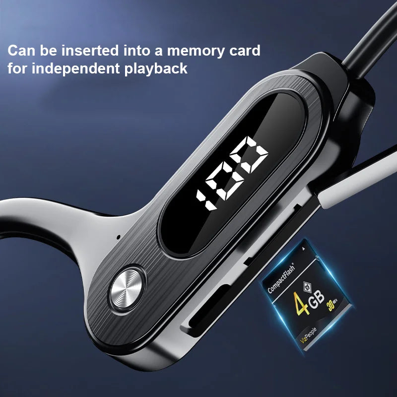 Bone Conduction Bluetooth 5.3 Earbuds Hanging Earhook IPX5 Running Sports Earphones with SD Card Play for Exercise Yoga Outdoor