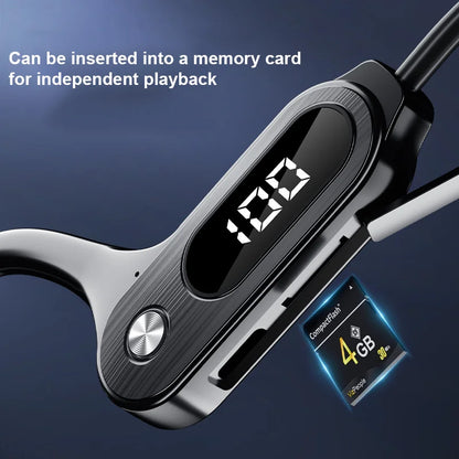 Bone Conduction Bluetooth 5.3 Earbuds Hanging Earhook IPX5 Running Sports Earphones with SD Card Play for Exercise Yoga Outdoor
