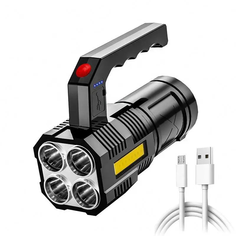 High Power Led Flashlights Quad-Core Powerful Flashlight USB Rechargeable Led Flashlight Camping Ultra Bright Torch Flightlight
