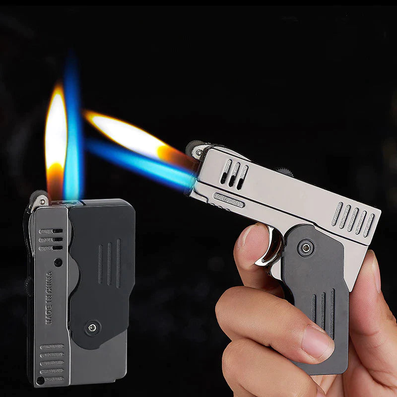 Professional Pistol Lighter Torch Gas Gun Set - 10 PCS Windproof Cigar and Cigarette Holders