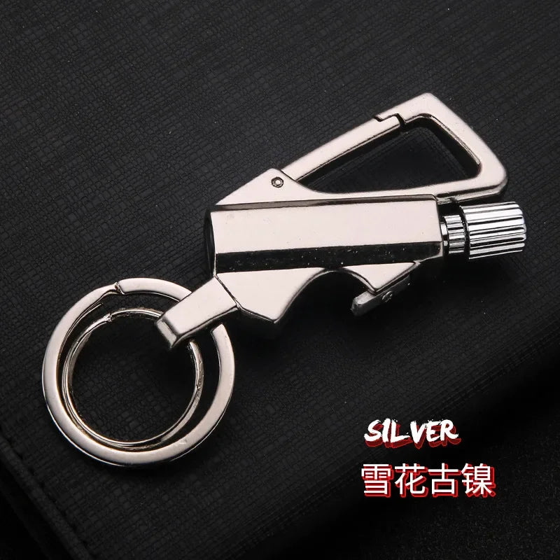 Outdoor Multifunctional Portable Match Keychain, Fuel Lighter, Metal, Camping Ignition Tool, Men'S Gadget