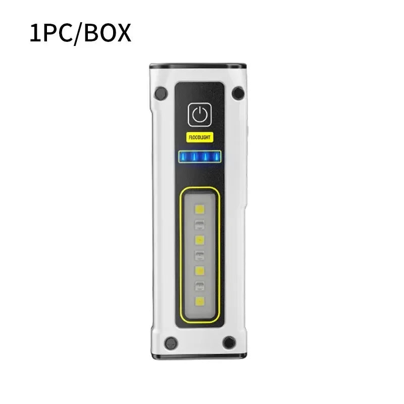 Super Bright LED Source Work Lamp with Magnet Alarm SOS Key Chain Power Bank Waterproof Emergency Flashlight