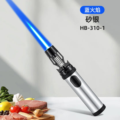 BBQ Barbecue Powerful Metal Gas Lighter Windproof Turbo Jet Red Blue Flame Kitchen Torch Cigar Smoking Accessories