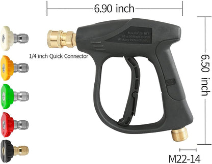1/4" High-Pressure Washer Gun, 4000 PSI Foam Spray Wand with Nozzle for Car Wash